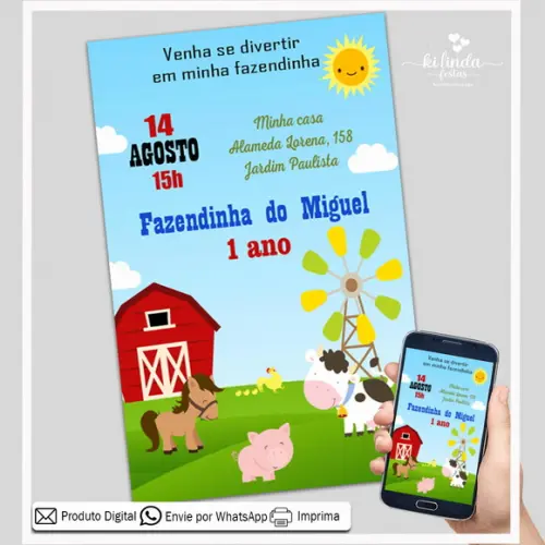 Convite Digital Fazendinha