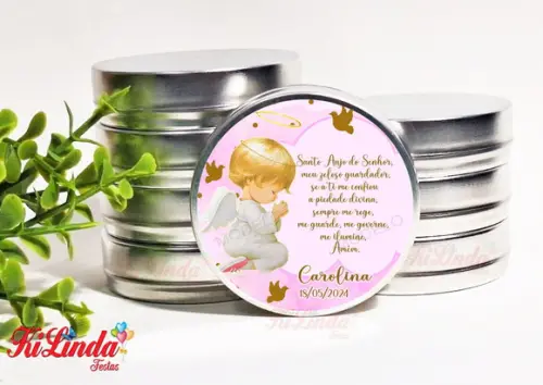 Latinha Batizado Oracão do Anjo da Guarda