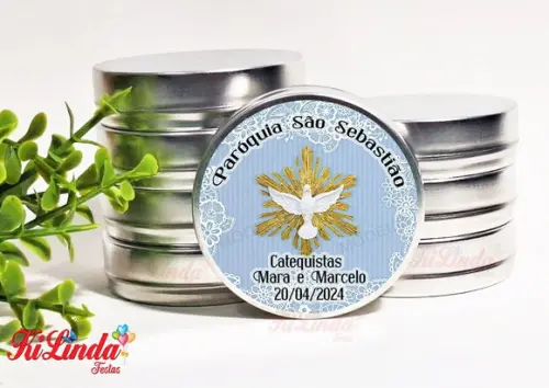 Latinha Personalizada para Batizado Crisma Evento Religioso
