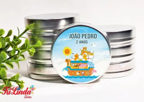 Latinha Personalizada para Lembrancinha Arca de Noé