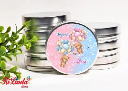 Latinha Personalizada para Lembrancinha Chá de Revelação