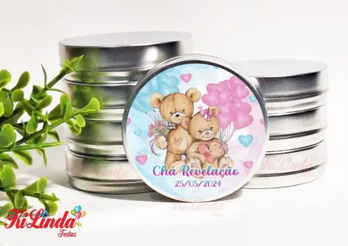 Latinha Personalizada para Lembrancinha Chá de Revelação