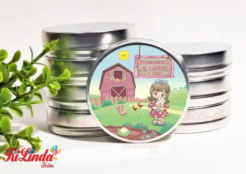 Latinha Personalizada para Lembrancinha Fazendinha