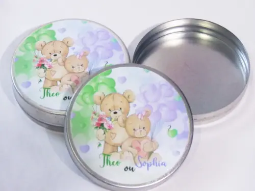 Latinha Personalizada Ursinhos Chá Revelação