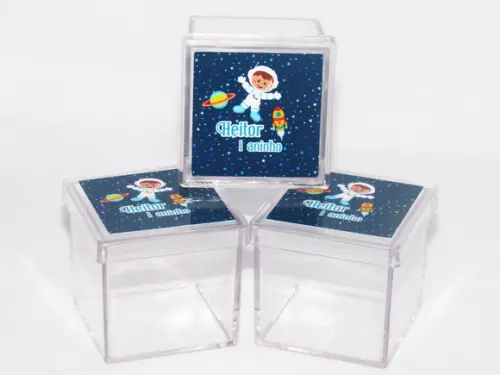 Lembrancinha Caixinha Acrílica Astronauta