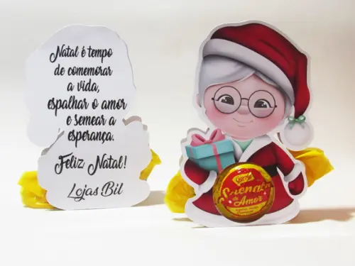 Lembrancinha de Natal Porta Bombom Mamãe Noel