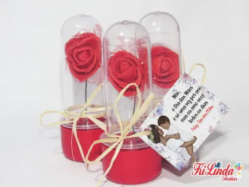 Lembrancinha Dia das Mães Mini Rosa de Eva no Tubete