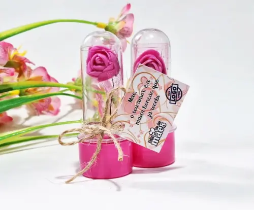 Mini Rosa no Tubete Lembrancinha Dia das Mães