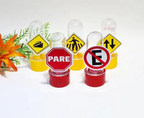 Mini Tubete 3d Placas de Trânsito Sinalização