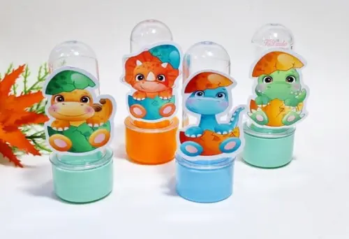 Mini Tubete com Aplique Dinossauro Baby no Ovo