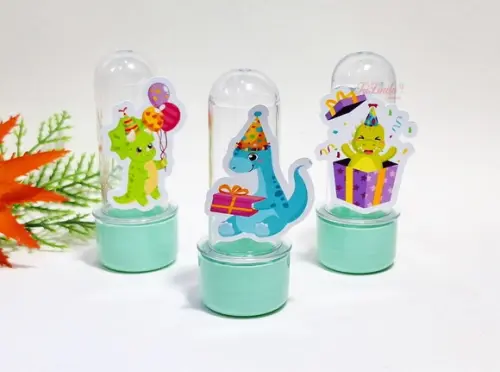 Mini Tubete com Aplique Dinossauros