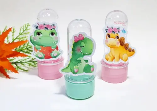 Mini Tubete com Aplique Dinossauro Cute Menina