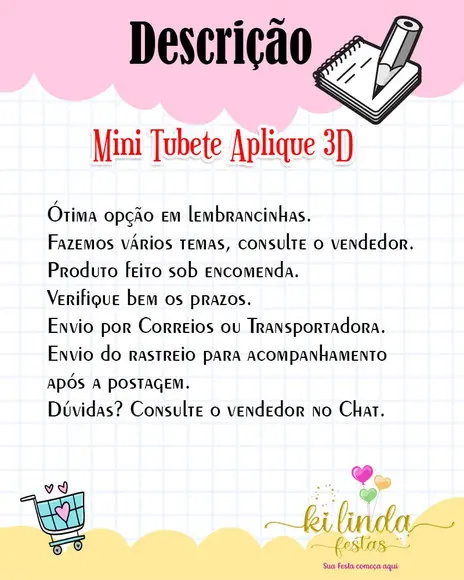 Mini Tubete com Aplique Festa Junina