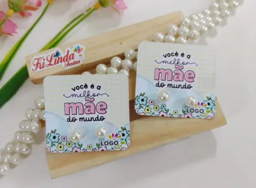 Tag com Brinco Lembrancinha Dia das Mães