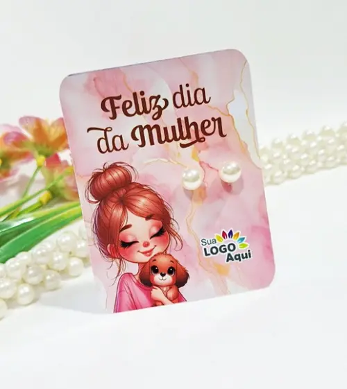 Tag com Brinco Lembrancinha Dia das Mulheres