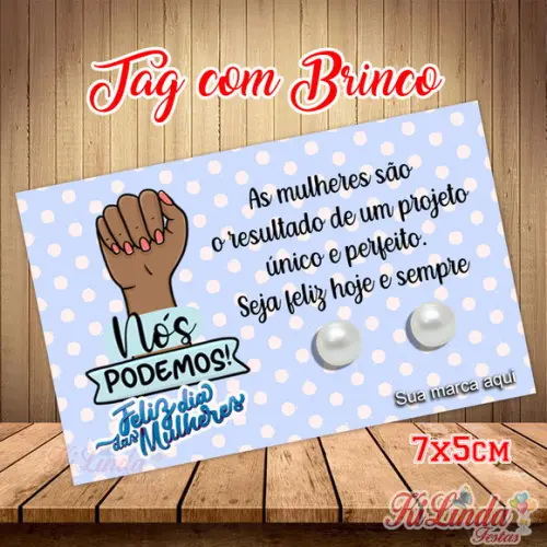 Tag com Brinco Lembrancinha Dia das Mulheres