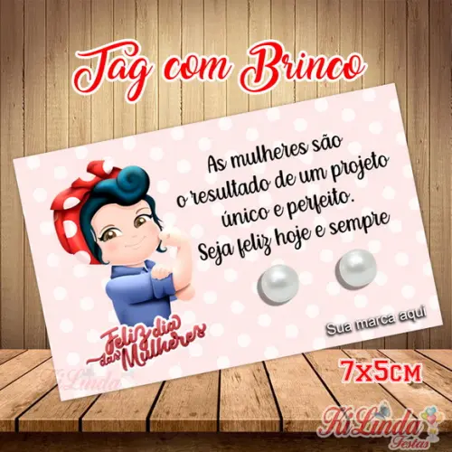 Tag com Brinco Lembrancinha Dia das Mulheres