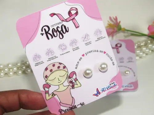 Tag com Brinco Outubro Rosa