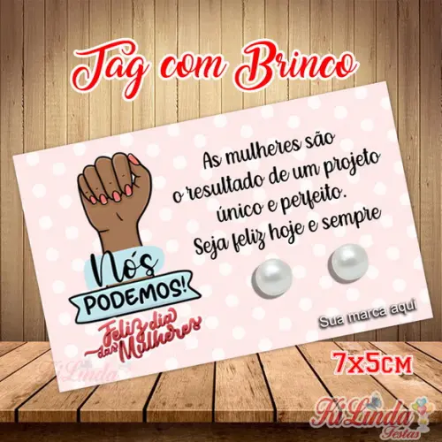 Tag com Brinco Lembrancinha Dia das Mulheres