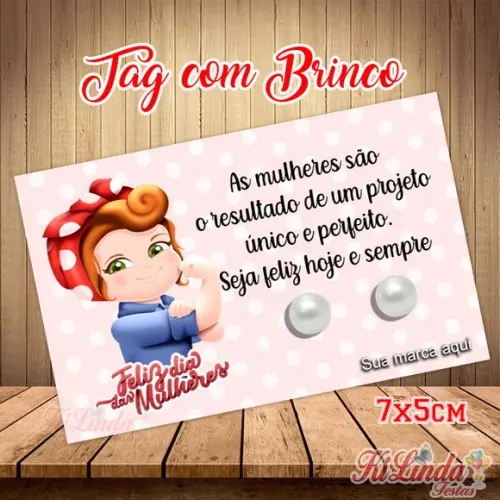 Tag com Brinco Lembrancinha Dia das Mulheres