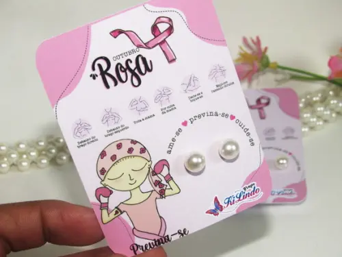 Tag com Brinco Outubro Rosa