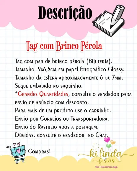 Tag com Brinco Outubro Rosa