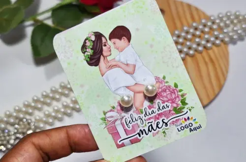 Tag com Brinco Pérola Dia das Mães Lembrancinha Dia das Mães