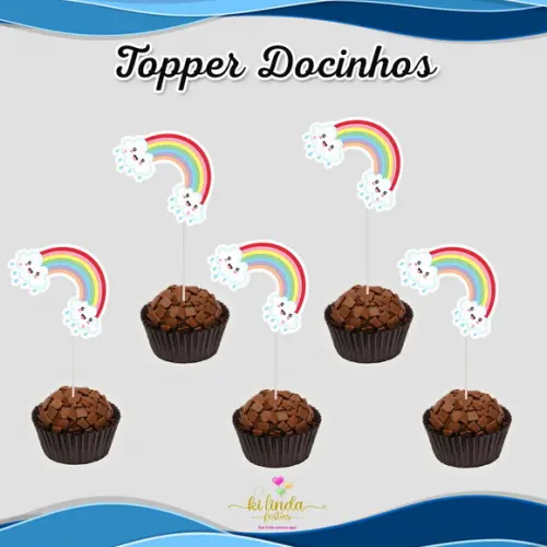 Topper Arco Íris Chuva de Amor