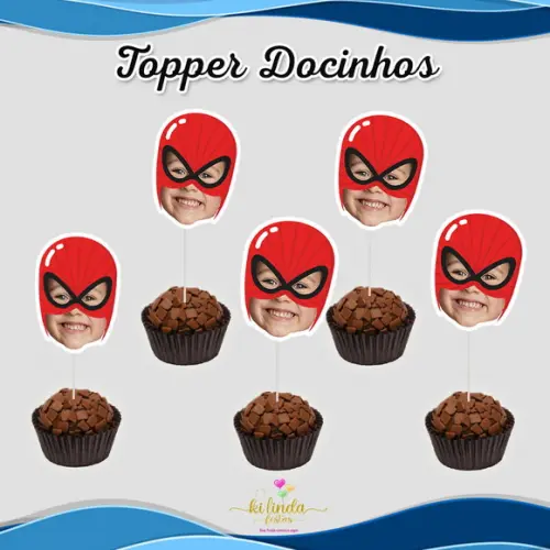 Topper Docinho com Foto Super Herois