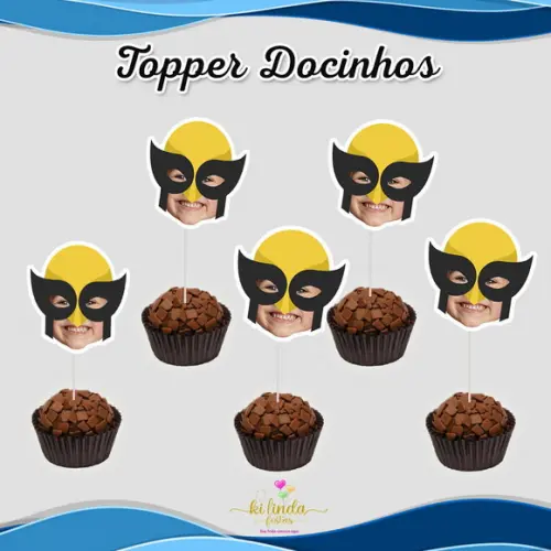 Topper Docinho com Foto Super Herois