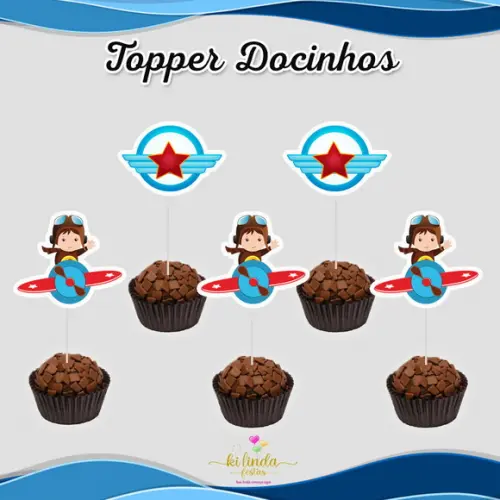 Topper para Docinho Aviador