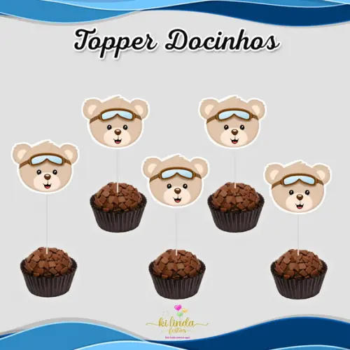 Topper para Docinho Ursinho Baloeiro