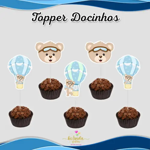 Topper para Docinho Ursinho Baloeiro