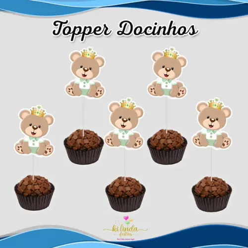 Topper para Docinho Ursinho Príncipe