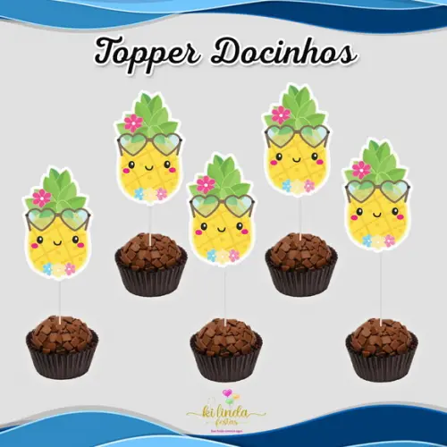 Topper para Docinhos Festa Abacaxi