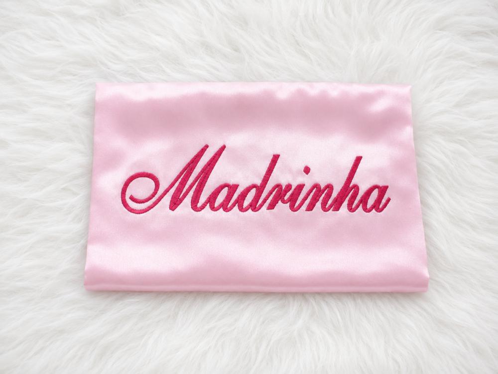 Robe Cetim para madrinha rosa bebe