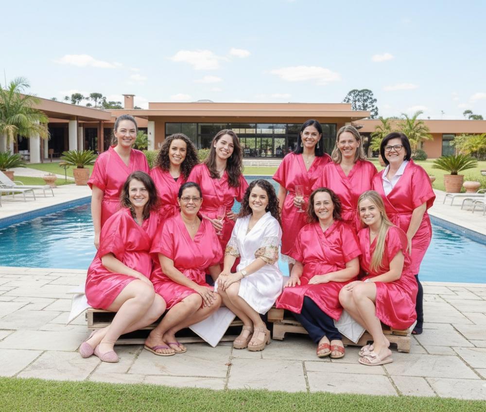 Kit 10 robes nude champanhe madrinha mãe da noiva - Cópia