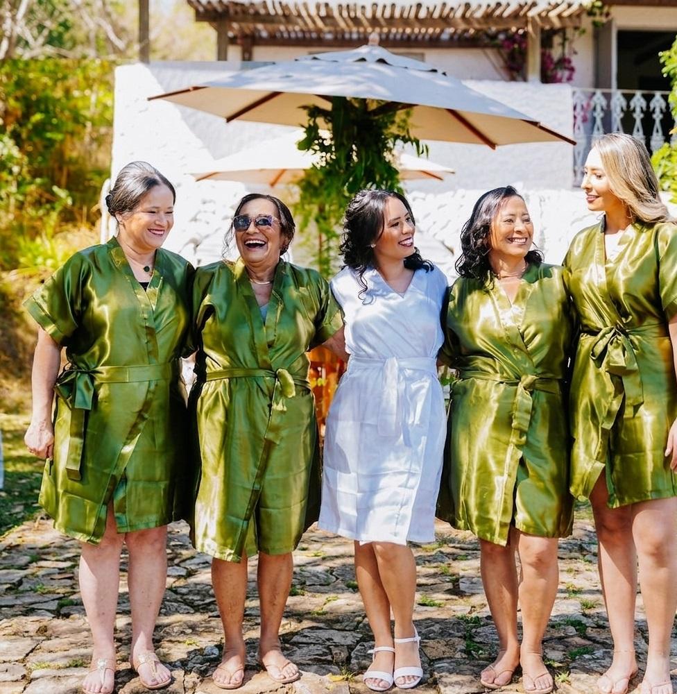 Kit 10 robes VERDE OLIVA Noiva Madrina Noiva
