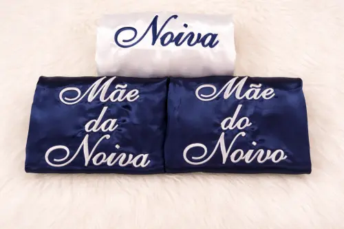 Kit 10 robes Azul Marinho Noiva mãe madrinha