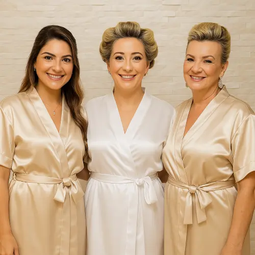 Kit 10 robes nude champanhe madrinha mãe da noiva - Cópia