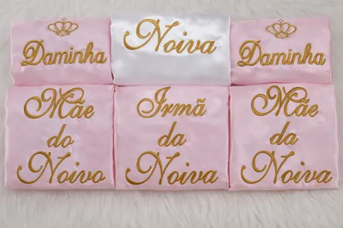 Kit com 10 robes para madrinha na cor rosa pink