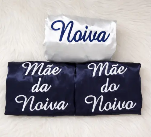 Kit 9 robes Azul Marinho Noiva mãe madrinha ...