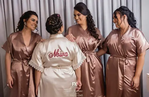 Kit 9 robes Marrom nude Noiva mãe madrinha