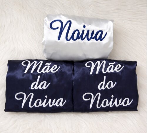Robe Noiva manga de renda + 3 Robes modelo manga curta