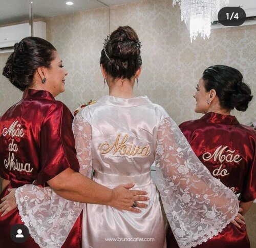 Robe Noiva manga de renda + 8 Robes modelo manga curta