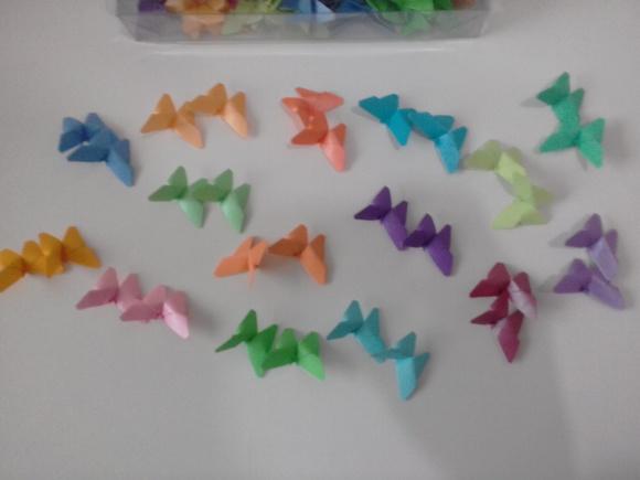 Borboletinhas Cores Lisas - kit 100 unidades