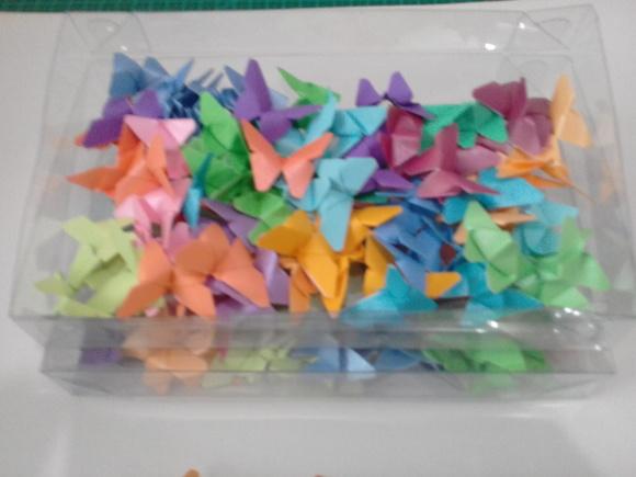 Borboletinhas Cores Lisas - kit 100 unidades
