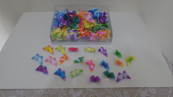 Borboletinhas Estampas Coloridas - kit 100 unidades