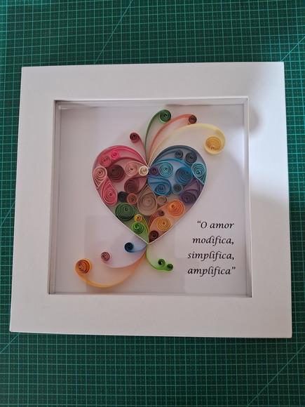 Quadro Decorativo em Quilling - Coração / Amor