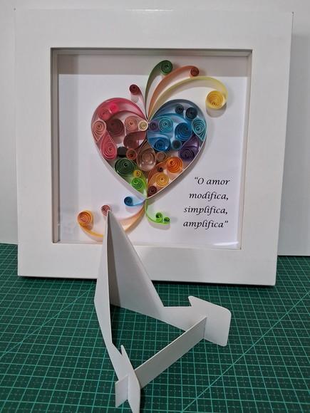 Quadro Decorativo em Quilling - Coração / Amor